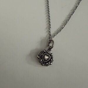 Brighton Vintage Sterling Silver Reversible Crystal Pendant Necklace